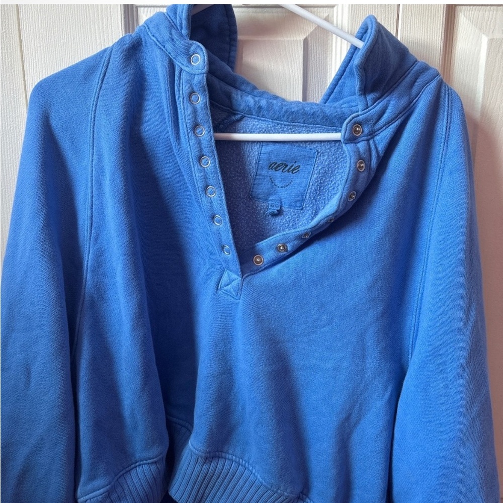Aerie Snap-Button Blue Sweatshirt